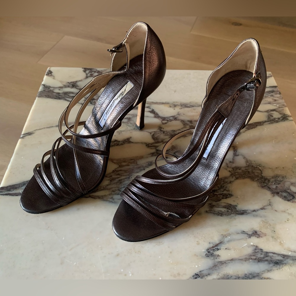 Brian Atwood Dark Brown Strappy Heels